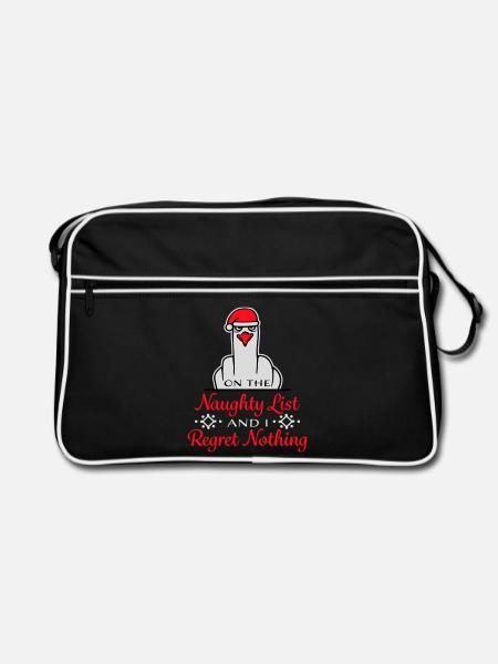 On the naughty list and I regret nothing Böse Möwe - Retro Bag - black/white - Front