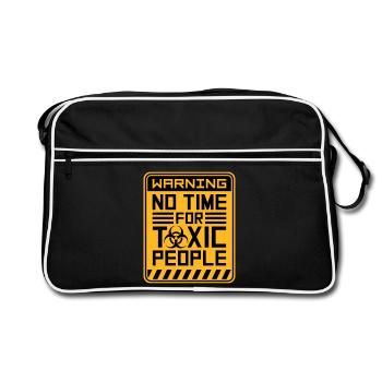 No Time Toxic People Boundaries Self Care Saying - Retro Bag - black/white - Front