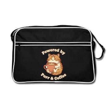 Purring Coffee Love - Retro Bag - black/white - Front