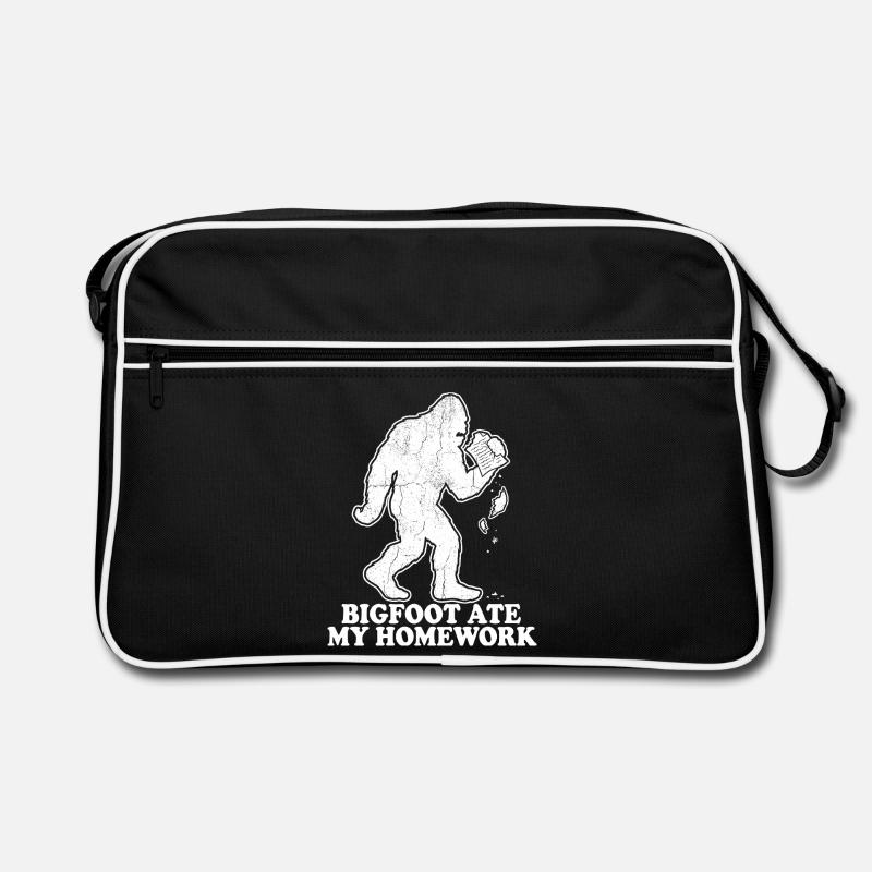 Bigfoot a mangé mes devoirs : École de mèmes - Sac Retro - noir/blanc