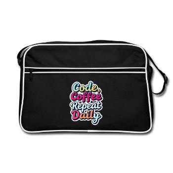 Code Sleep Debug Repeat Programmer Shirt - Sac Retro - noir/blanc - Devant