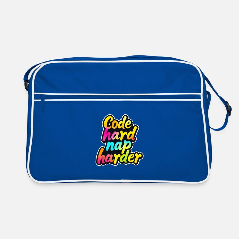 Code Hard Nickerchen Härter Lustiger Programmierer Tee Retro Tasche