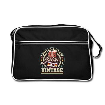 Cassette vintage du 45e anniversaire - Sac Retro - noir/blanc - Devant