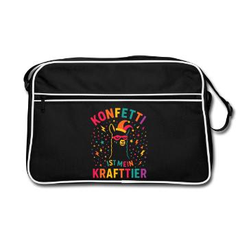 Confettis de carnaval en alpaga avec bonnet de fou - Sac Retro - noir/blanc - Devant