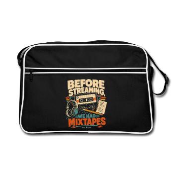 Vor dem Streaming hatten wir Mixtapes Vintage Music - Retro Tasche - Schwarz/Weiß - Vorne