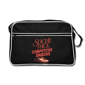 Laufen – Social Pace, Competitive Snacks - Retro Tasche - Schwarz/Weiß - Vorne