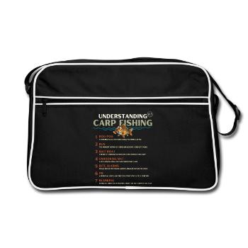 Geheime Sprache des Karpfenfischens verstehen Band 2 - Retro Tasche - Schwarz/Weiß - Vorne