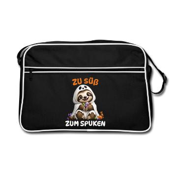 Zu Süß Zum Spuken – Faultier Geist Kinder - Retro Tasche - Schwarz/Weiß - Vorne