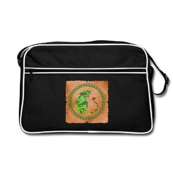 Cat with mushroom E 35 - Retro Bag - black/white - Front