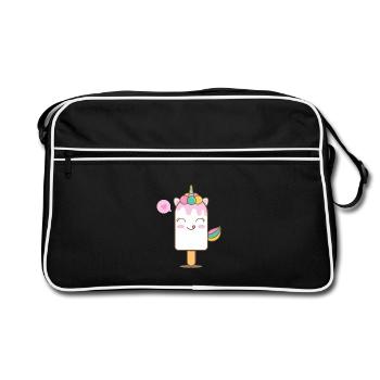 Unicorn Enchanted Popsicle - Retro Bag - black/white - Front