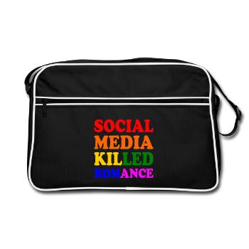 social media killed romance - Retro Tasche - Schwarz/Weiß - Vorne