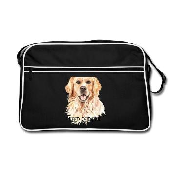 Continuez à récupérer l'art du Golden Retriever pour les amoureux des chiens - Sac Retro - noir/blanc - Devant