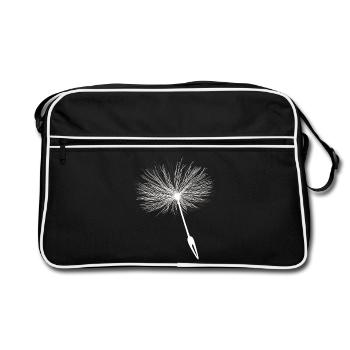 Loewenzahn Samen Pusteblume - Retro Tasche - Schwarz/Weiß - Vorne