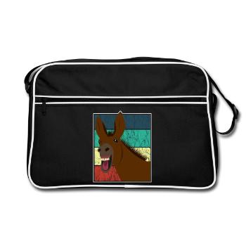 Mule Mule Donkey Horse Vintage Cadeau - Sac Retro - noir/blanc - Devant