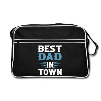 Best Dad in Town - Retro Tasche - Schwarz/Weiß - Vorne
