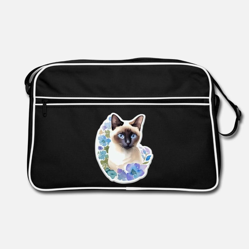 Siamkatze - Retro Tasche - Schwarz/Weiß