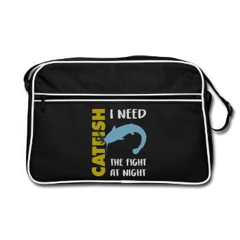 Combat de pêche au poisson-chat avec le poisson-chat fort - Sac Retro - noir/blanc - Devant