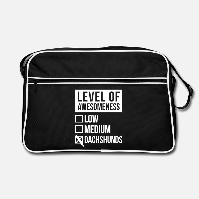 Dackel - Retro Tasche - Schwarz/Weiß