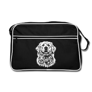 Pyrenean Mountain Dog Portrait Dog Dog - Retro Bag - black/white - Front