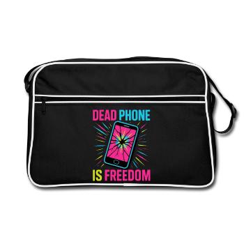 Le téléphone mort, c’est la liberté - Sac Retro - noir/blanc - Devant