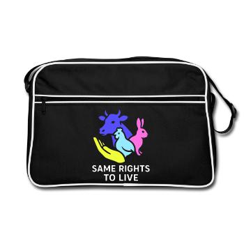 same rights to live - Retro Tasche - Schwarz/Weiß - Vorne