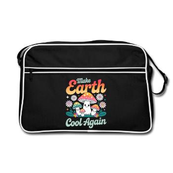 Rafraîchir à nouveau la terre Champignons Kawaii - Sac Retro - noir/blanc - Devant