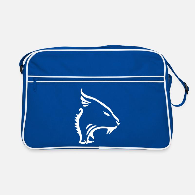 White Minimalist Lion Retro Bag