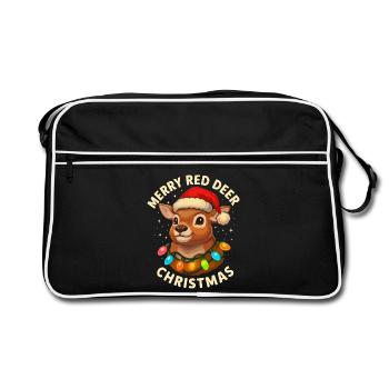 Cerfs pour chasseurs de Noël Cadeaux de cerfs - Sac Retro - noir/blanc - Devant