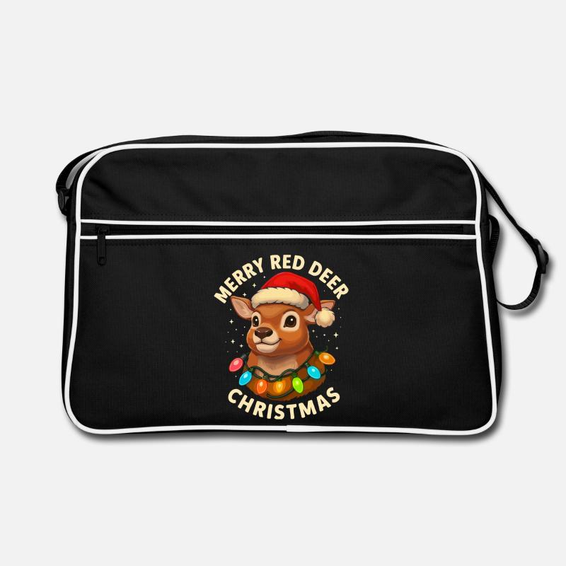 Hirsch Weihnachten Jäger Geschenk Rotwild Retro Tasche