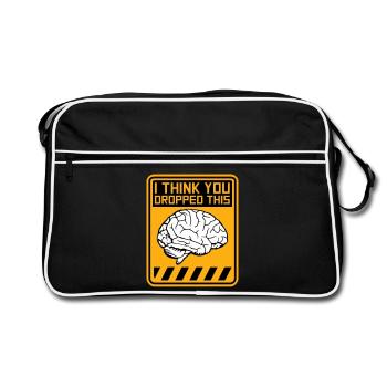 I Think You Dropped This Brain Sarcasm Humor - Retro Bag - black/white - Front