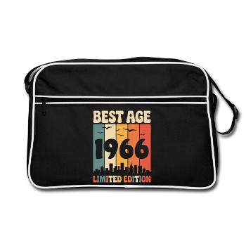  1966 anniversaire rétro 1966 vintage 1966 - Sac Retro - noir/blanc - Devant
