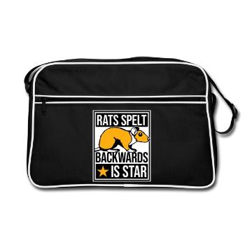 Rats Spelt Backwards Is Star Lustiger Ratte Spruch - Retro Bag - black/white - Front
