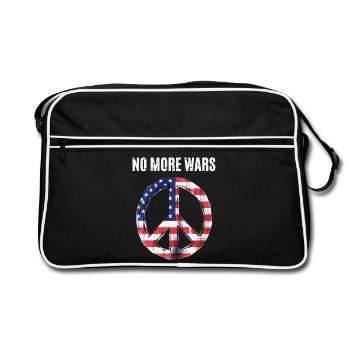 Peace USA Flag Against War - Retro Bag - black/white - Front