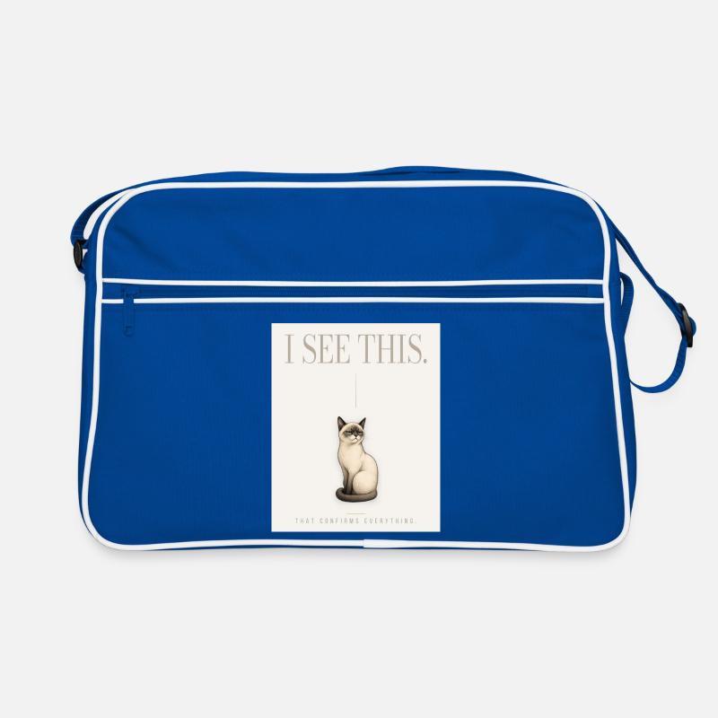 JE VOIS ÇA. Noble Cat Introverti Conception du Mème Sac Retro