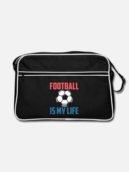 Fußball ist mein Leben - Retro Tasche - Schwarz/Weiß