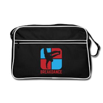 Breakdance B-Boy Streetdance Design Hip Hop Dance - Retro Tasche - Schwarz/Weiß - Vorne