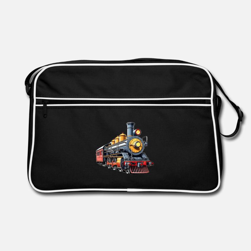 Nostalgie du dessin animé Steam Train - Sac Retro - noir/blanc