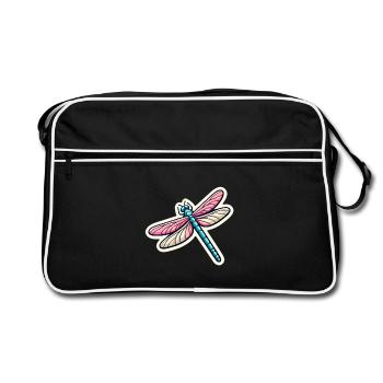 Dragonfly in pastel - Retro Bag - black/white - Front