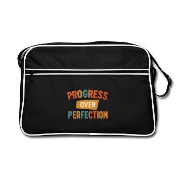 Le progrès plutôt que la perfection - Sac Retro - noir/blanc - Devant
