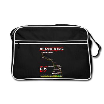 E5 Oberstdorf Meran - Retro Tasche - Schwarz/Weiß - Vorne