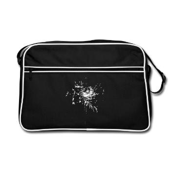 Fleur abstrait / Ligne / Motif / Tendance / blanc - Sac Retro - noir/blanc - Devant
