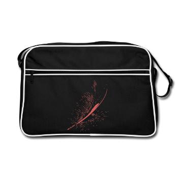 Ressort abstrait / ligne / rose / motif / nature - Sac Retro - noir/blanc - Devant