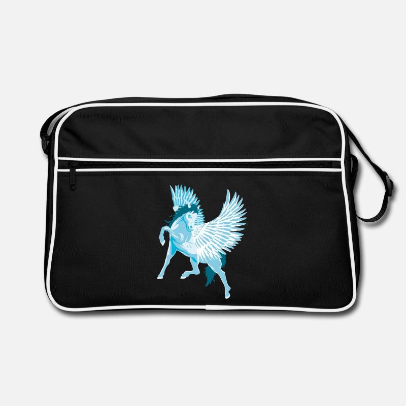 Pegasus Geflügelte Pferde der griechischen Mythologie - Retro Tasche - Schwarz/Weiß