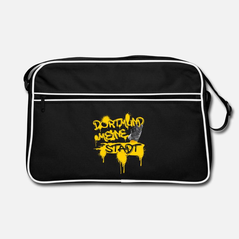 Dortmund meine Stadt Graffiti - Retro Tasche - Schwarz/Weiß