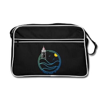 Lighthouse Rubjerg Knude on the dune in Denmark - Retro Bag - black/white - Front
