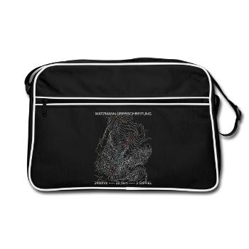 Watzmann-Überschreitung, Alpen, Berge, bergsteigen - Retro Tasche - Schwarz/Weiß - Vorne