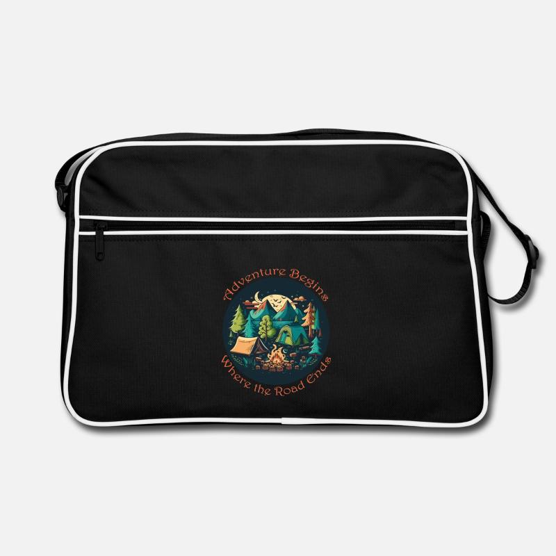 Abenteuer Beginnt Am Pfadende Retro Tasche