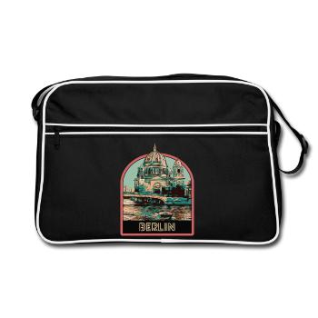 View of the Berlin Cathedral Dome and the Spree - Retro Bag - black/white - Front