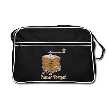 Coffee grinder for grinding coffee - Retro Bag - black/white - Front