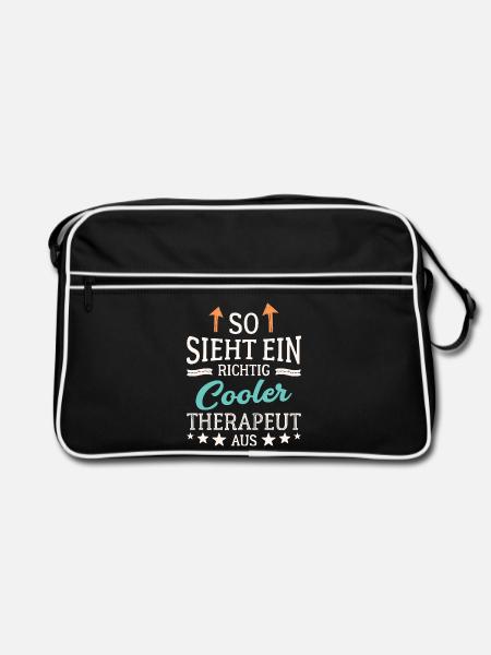So sieht ein richtig cooler Therapeut aus Therapie - Retro Tasche - Schwarz/Weiß